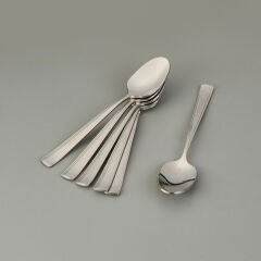 Katre Sade 6'lı Çay Kaşığı - Gri - 11 cm