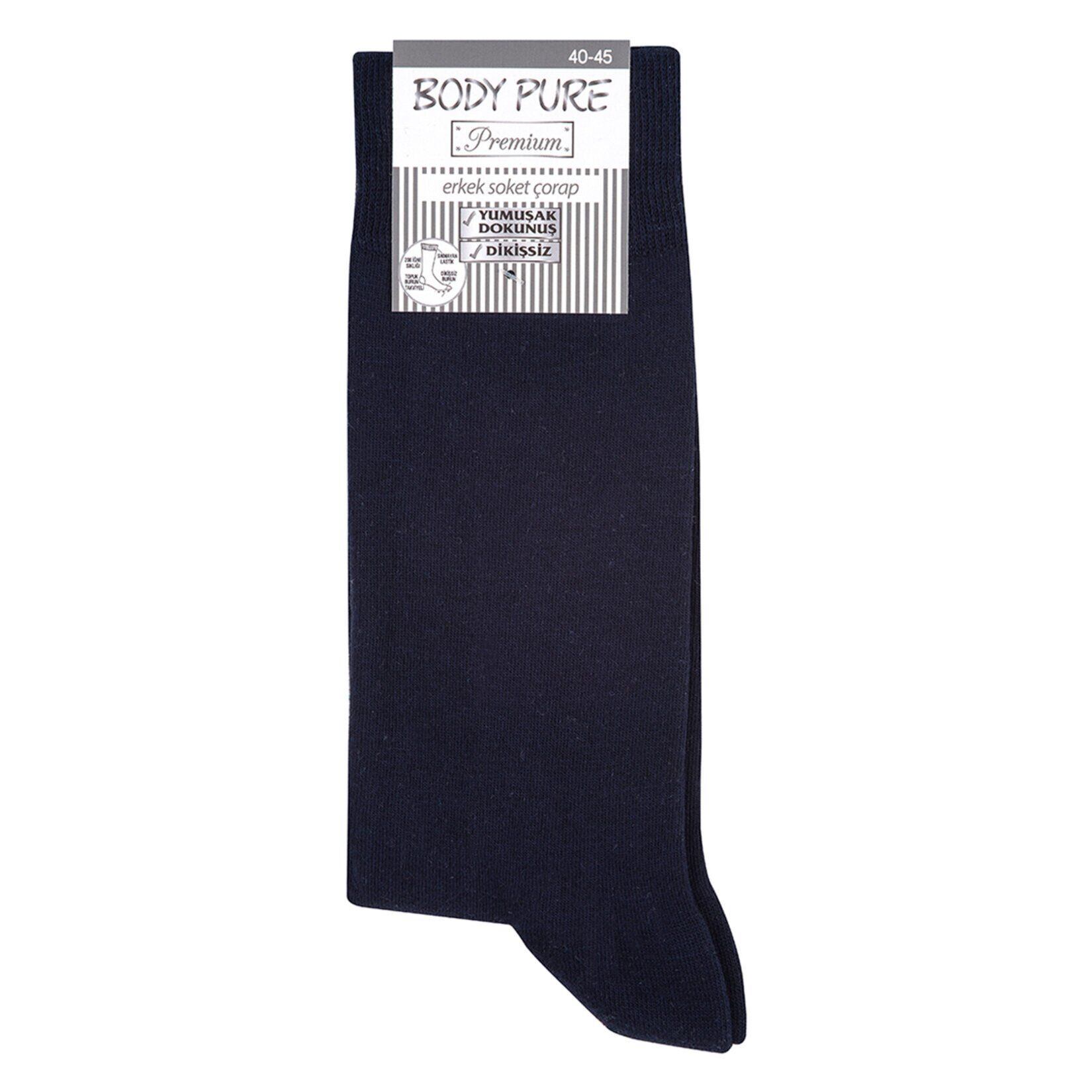 Body Pure Premium Erkek Soket Çorabı Lacivert 40/45