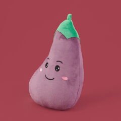 Soft Patlıcan Figürlü Yastık - Mor - 25 cm
