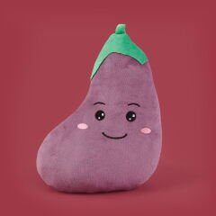 Soft Patlıcan Figürlü Yastık - Mor - 25 cm