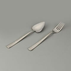 Can Canan 12'li Sade Tatlı Çatal Kaşık Takımı - Gri - 16,2 cm