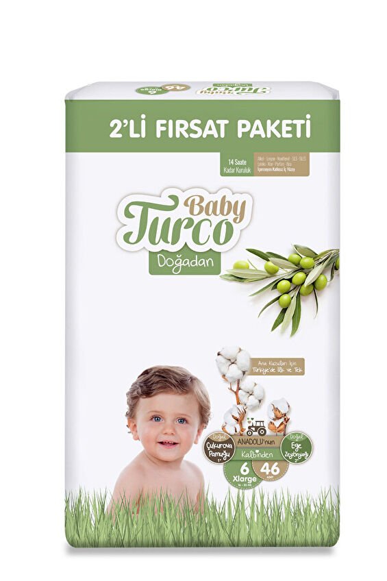 Baby Turco 2'li Fırsat Paketi (6) Xl 16-25 kg 46 Adet Bebek Bezi