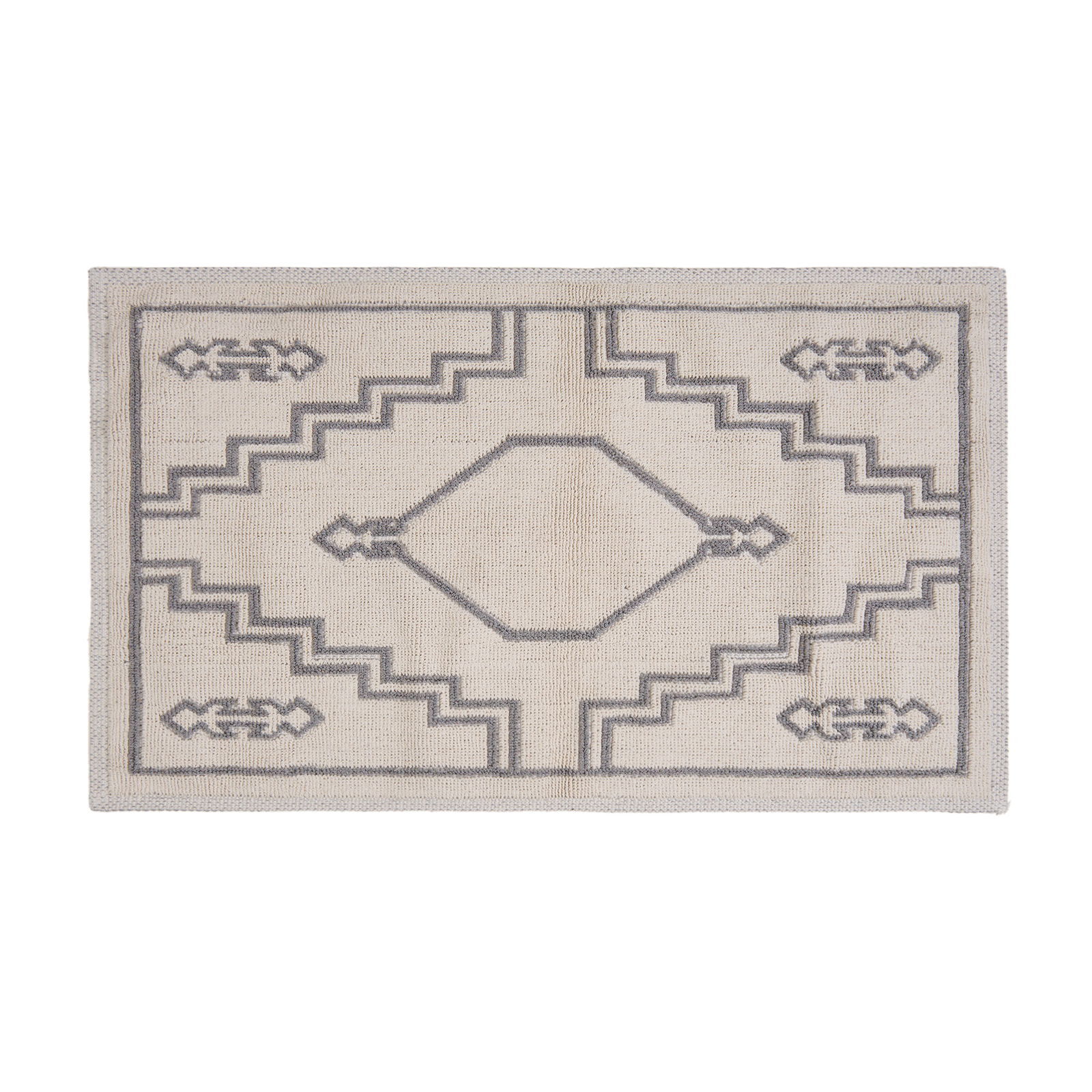 Soft Klas 2'li Banyo Paspası - Ekru / Gri - 60x100 cm + 50x60 cm