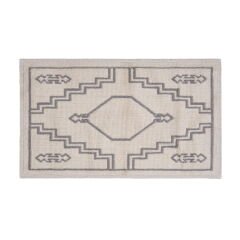 Soft Klas 2'li Banyo Paspası - Ekru / Gri - 60x100 cm + 50x60 cm