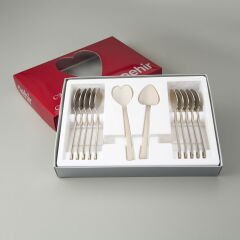 Can Canan 12'li Kahve Kaşığı - Gri - 12,8 cm