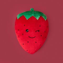 Soft Çilek Figürlü Yastık - Kırmızı - 25 cm