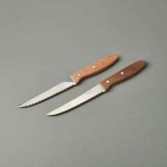2'li Steak Bıçağı - Kahverengi - 19 cm