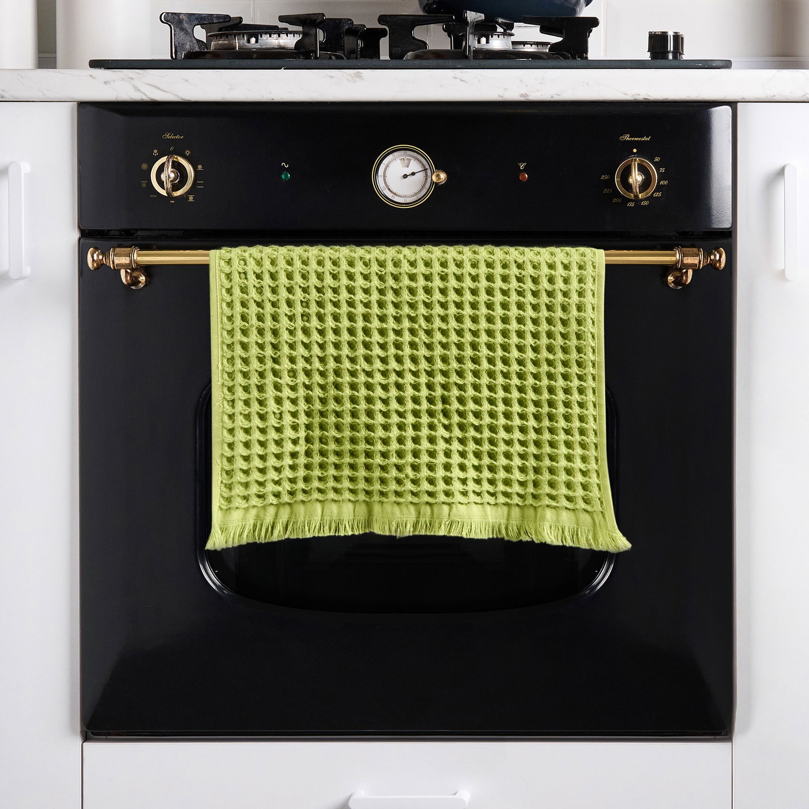 Soft Waffle Mutfak Havlusu - Yeşil - 30x45 cm