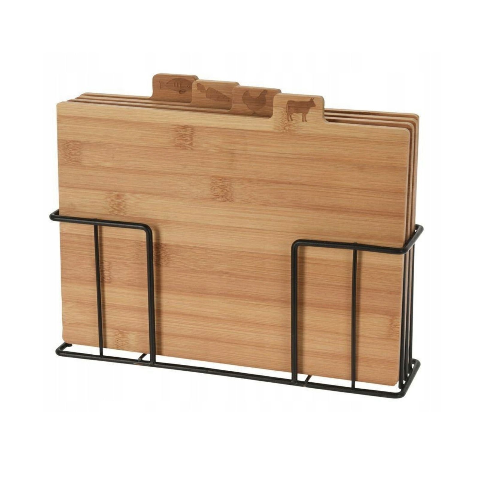 Houseware 4'lü Bambu Kesme Tahtası Seti - Kahverengi - 28x20x7 cm
