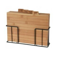 Houseware 4'lü Bambu Kesme Tahtası Seti - Kahverengi - 28x20x7 cm
