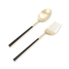 Mia Bianco 2 Parça Salata Servis Takımı - Siyah / Gold