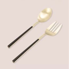 Mia Bianco 2 Parça Salata Servis Takımı - Siyah / Gold