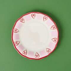 Kitchen Love Tatlı Tabağı - Pembe / Beyaz - 20 cm