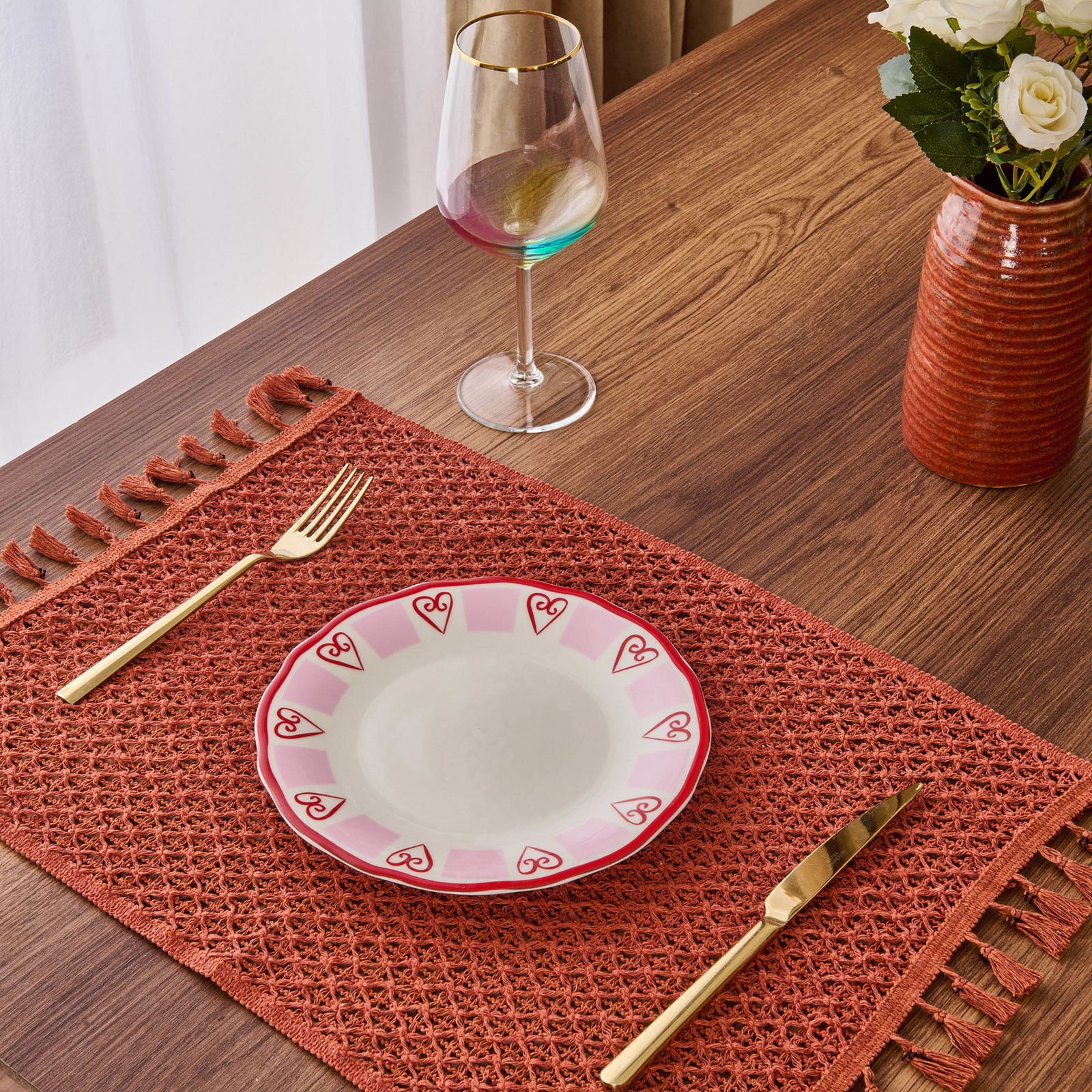 Kitchen Love Tatlı Tabağı - Pembe / Beyaz - 20 cm