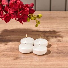 4'lü Yüzen Mum - Sedef - 5 cm