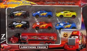 RACER 7'LI TIR SETİ - 6 ARABA + 1 TIR OYUNCAK SETİ