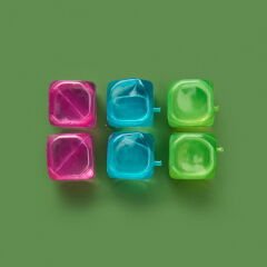 Kare 6'lı Plastik Buz Küpü - Renkli