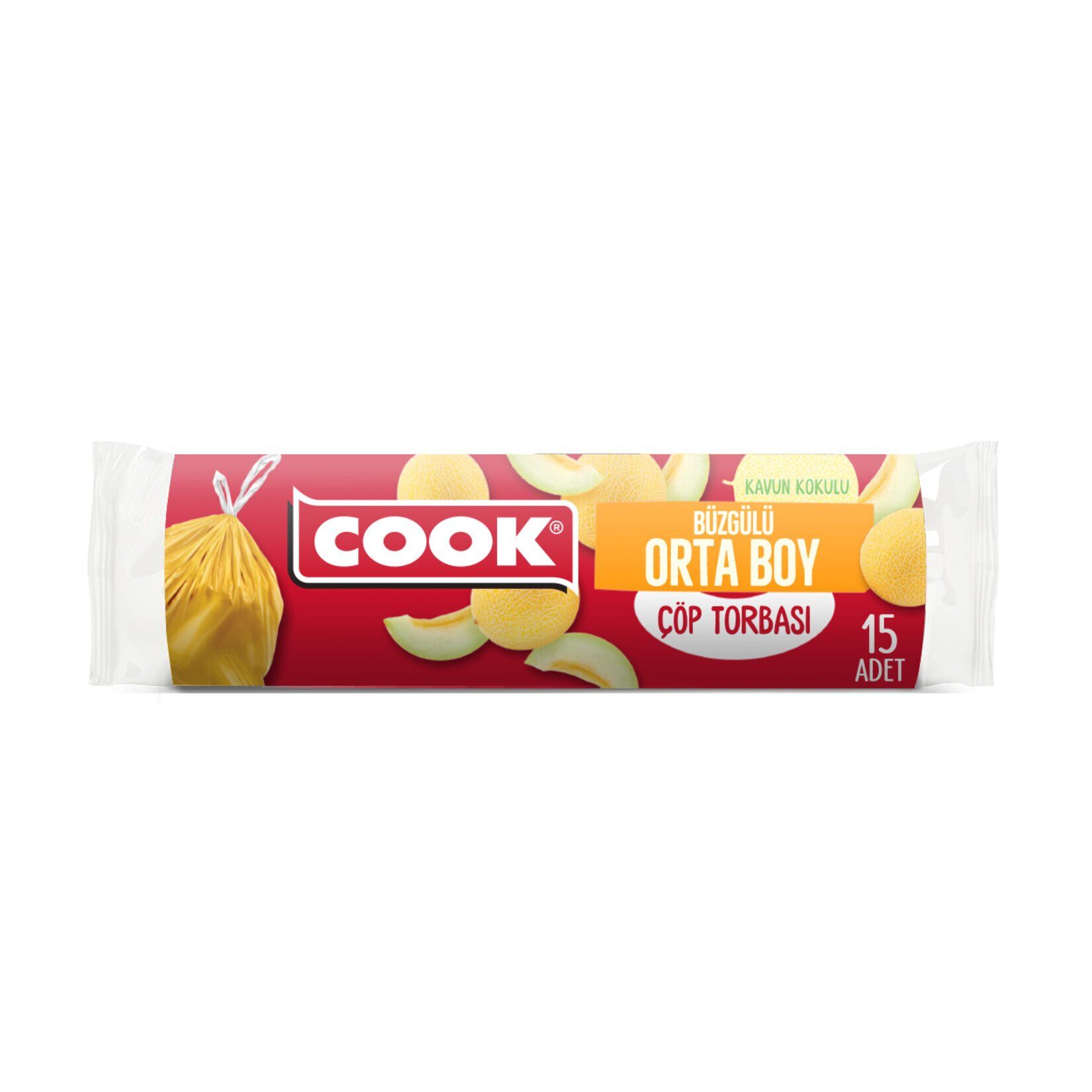 Cook Büzgülü Çöp Torbası Orta Boy Kavun Kokulu 15'li