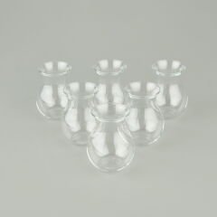 Borosilikat Cam Düz 6'lı Çay Bardağı - Şeffaf