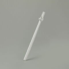 Kalın Figürlü 4'lü Cam Pipet - Şeffaf