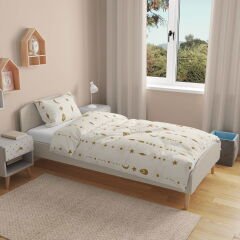 Soft Stella Tek Kişilik Nevresim Takımı - Ekru / Hardal