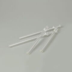 Kalın Figürlü 4'lü Cam Pipet - Şeffaf