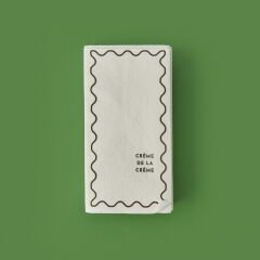 Kitchen 20'li Creme De La Creme Desen Peçete - Gri / Beyaz - 16x8 cm