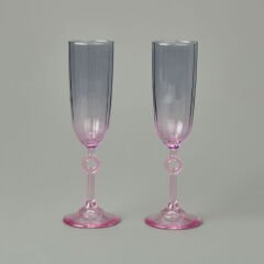 2'li Ayaklı Bardak - Renkli - 150 ml