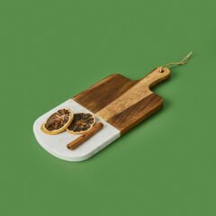 Kitchen Akasya Sunum Tahtası - Kahverengi / Beyaz- 33x15 cm