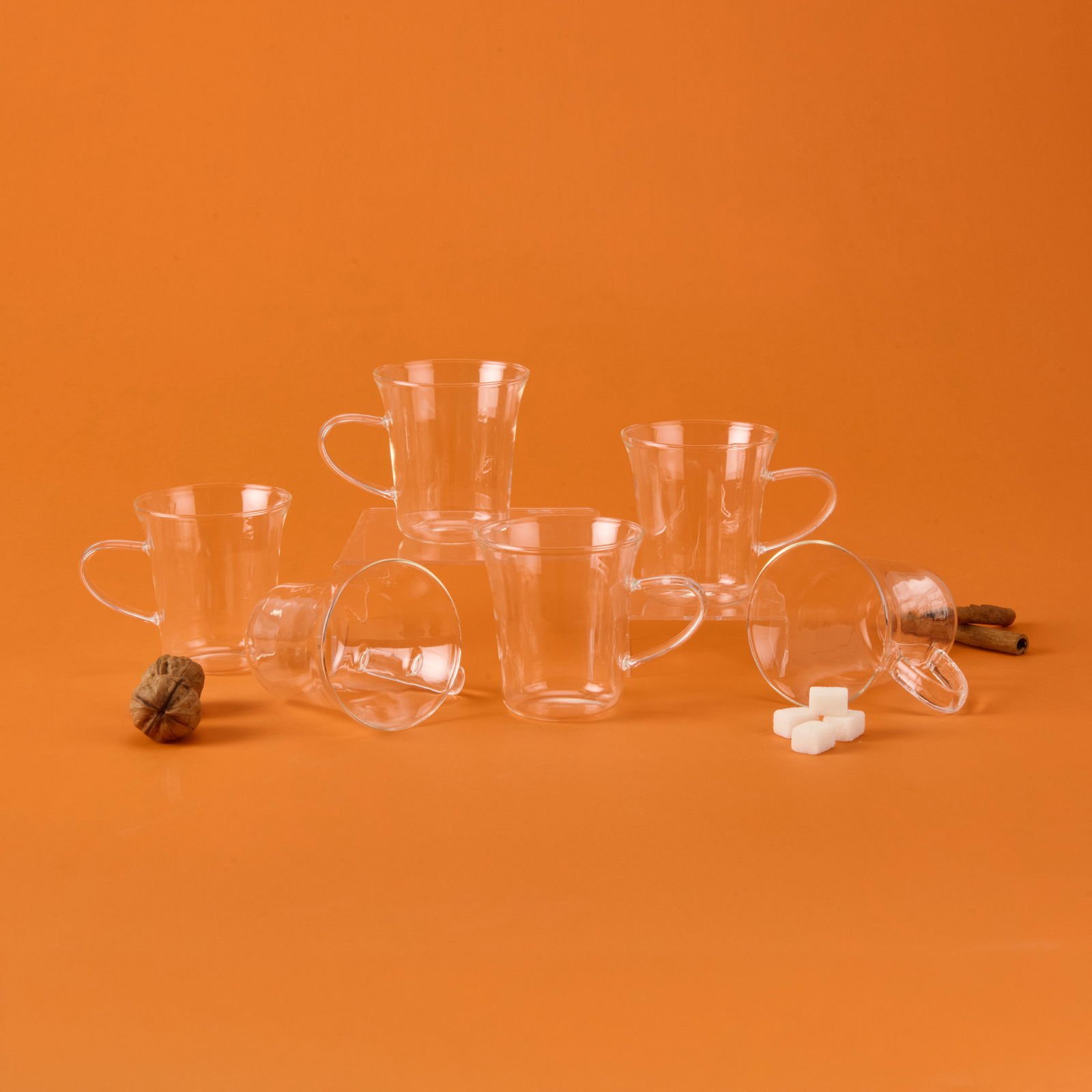 6'lı Çay Fincan Seti - Şeffaf - 170 ml