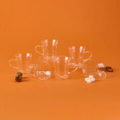 6'lı Çay Fincan Seti - Şeffaf - 170 ml