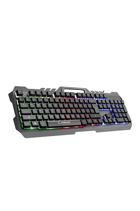 Rampage KB-R57 X-JAMMER Gökkuşağı Aydınlatmalı USB Tam Türkçe Gaming Oyuncu Klavyesi