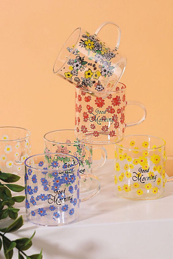 Arow Winsome Kulplu Cam Bardak 6'lı 100 ml