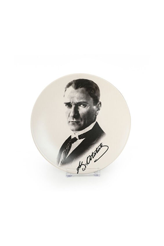 Keramika Atatürk Dekorlu Plastik Ayaklı Tabak