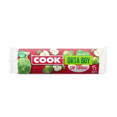 Cook Orta Boy Çöp Torbası Elma Kokulu 15 Adet