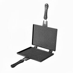 Alüminyum Döküm Lüks Büyük Tost Tavası - Siyah