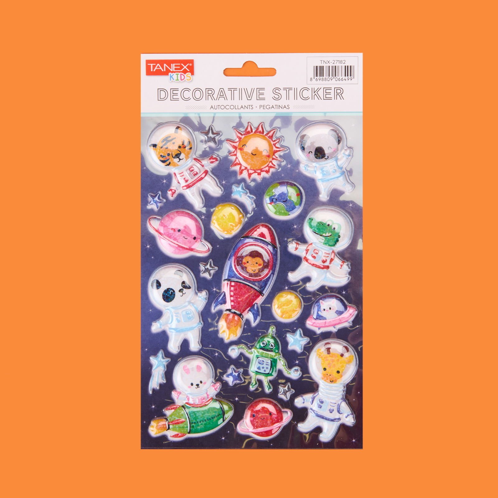 Uzay Temalı Sticker - Renkli