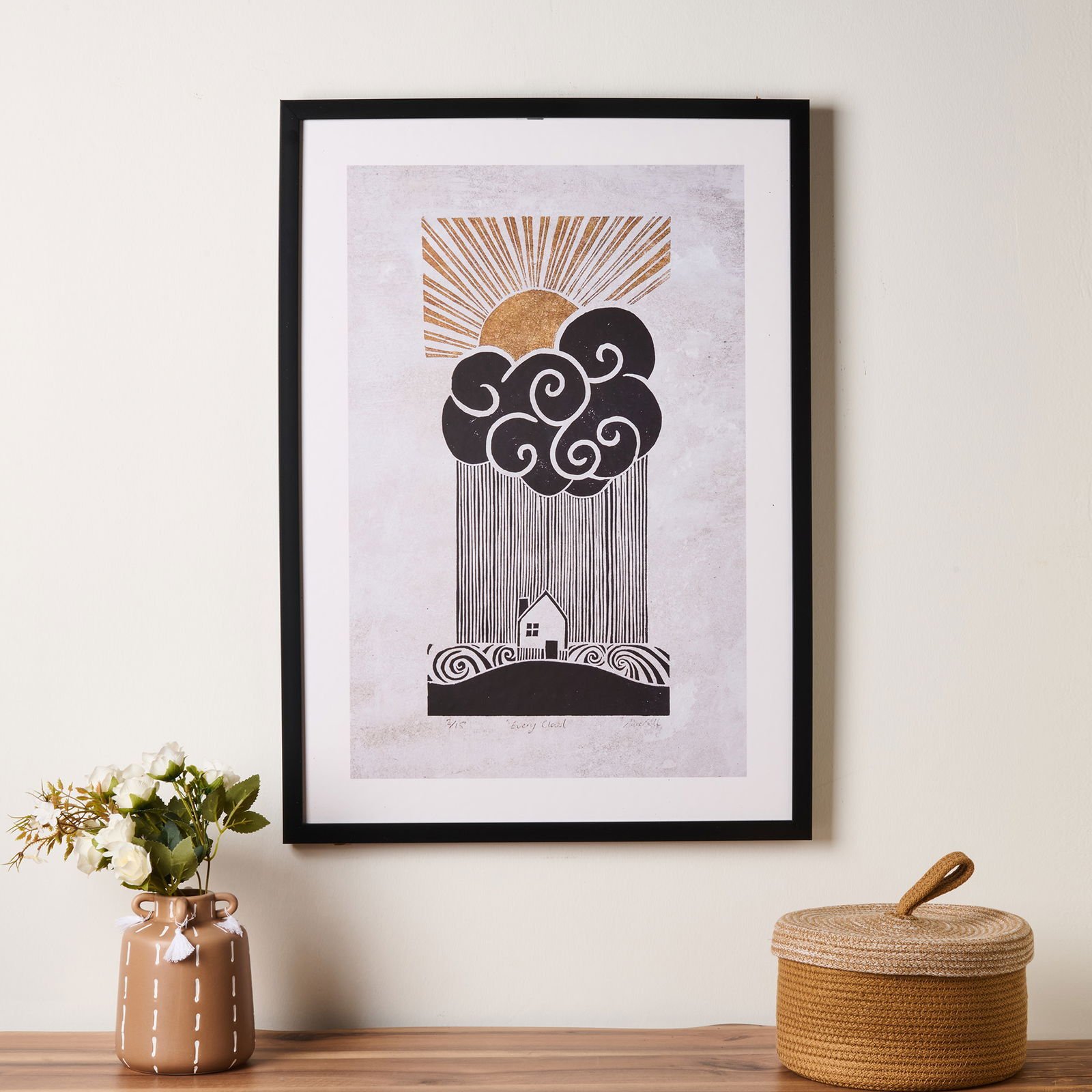 Deco Soleado Tablo - Gri / Siyah - 70x50 cm