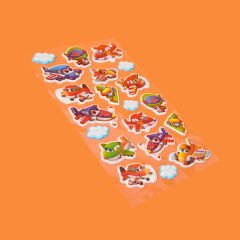 Uçak Temalı Sticker - Renkli