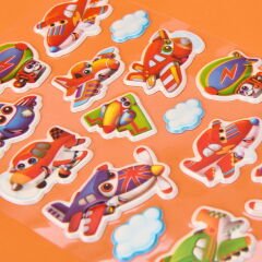 Uçak Temalı Sticker - Renkli