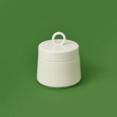 3'lü Porselen Ring Küçük Baharatlık - Beyaz / Siyah