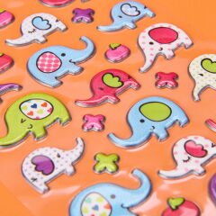 Fil Temalı Sticker - Renkli