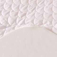 Soft Dalga Kapitoneli Fitted Çift Kişilik Alez - Beyaz - 160x200 cm
