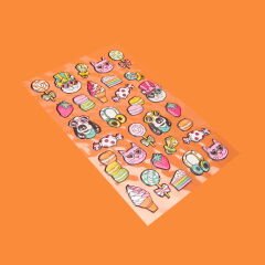 Kedi ve Köpek Temalı Sticker - Renkli