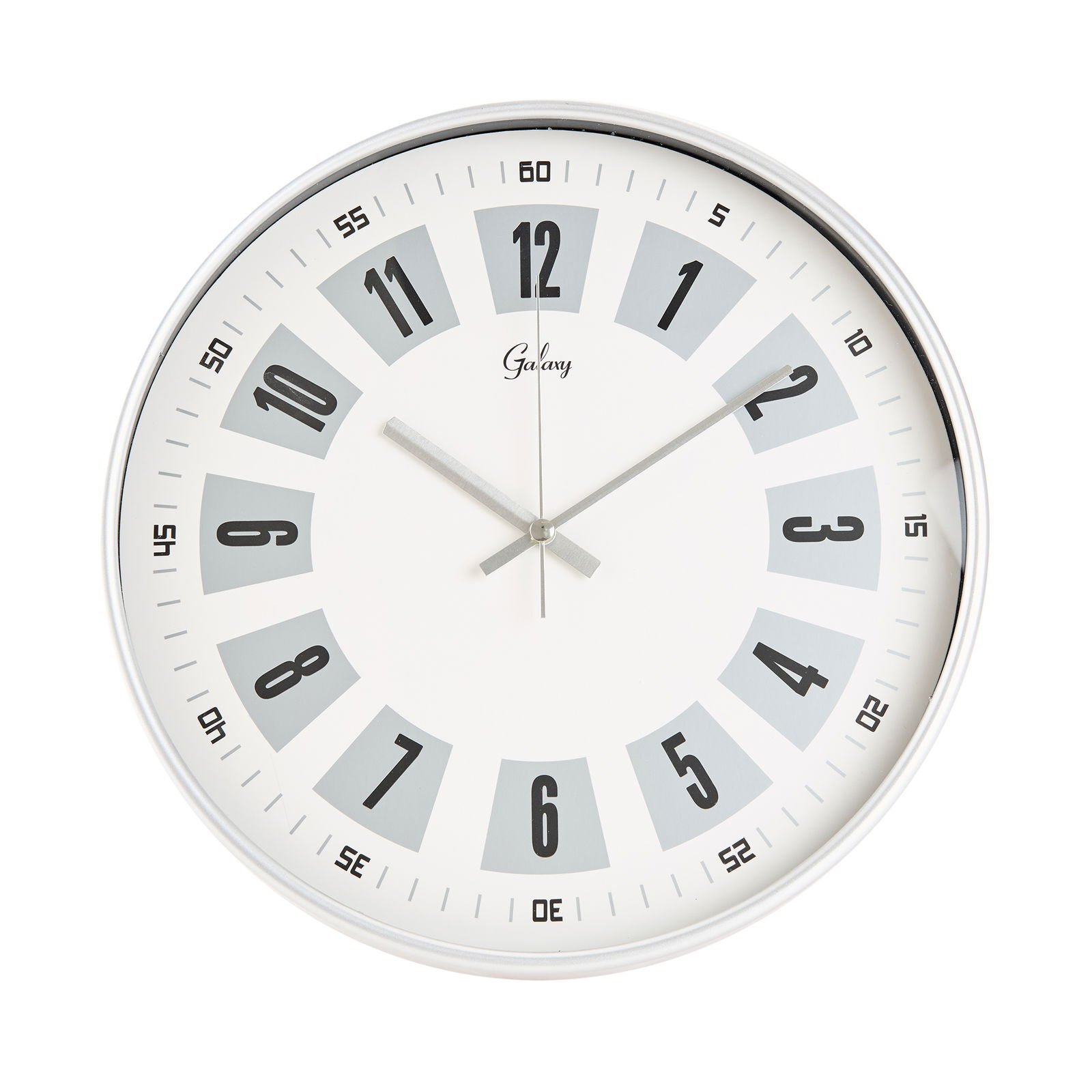 Dekoratif Beyaz Kadran Duvar Saati - Gri - 29 cm