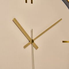 Dekoratif Krem Kadran Çizgi Rakam Duvar Saati - Altın - 29 cm