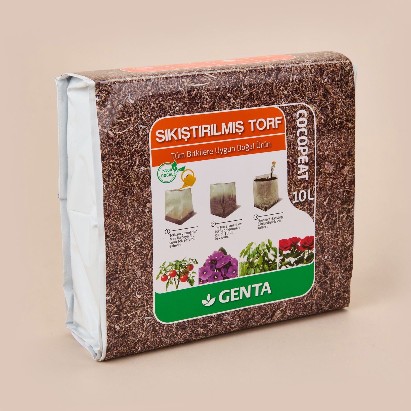 Sıkıştırılmış Cocopeat Torf - 800 gr