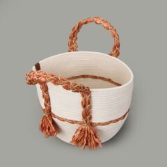 Living Urban Delight Dekoratif Sepet - Krem / Turuncu - 25x21 cm
