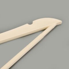 Living Ahşap Görünümlü 3'lü Plastik Askı - Krem - 43x23 cm