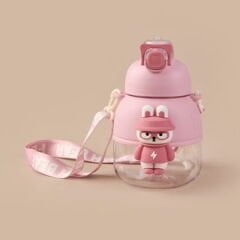 Polikarbon Figürlü Matara - Pembe - 1,1 lt